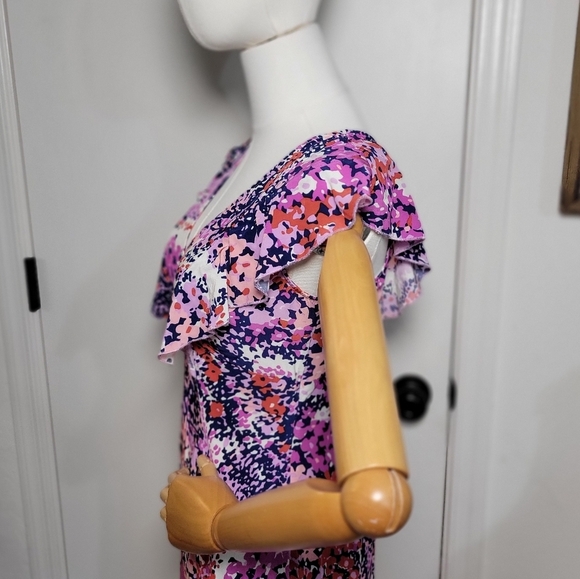 Rails Constance Purple Gardenia Resort Vacation Spring Floral Dress Size Medium - Picture 6 of 15